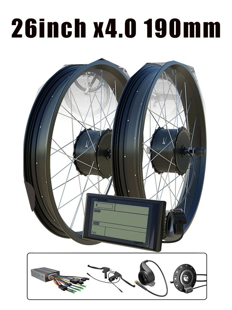 Комплектыбезаккумуляторадляэлектронныхвелосипедов48B1000BTзаднийпривод190mm26"x4.0