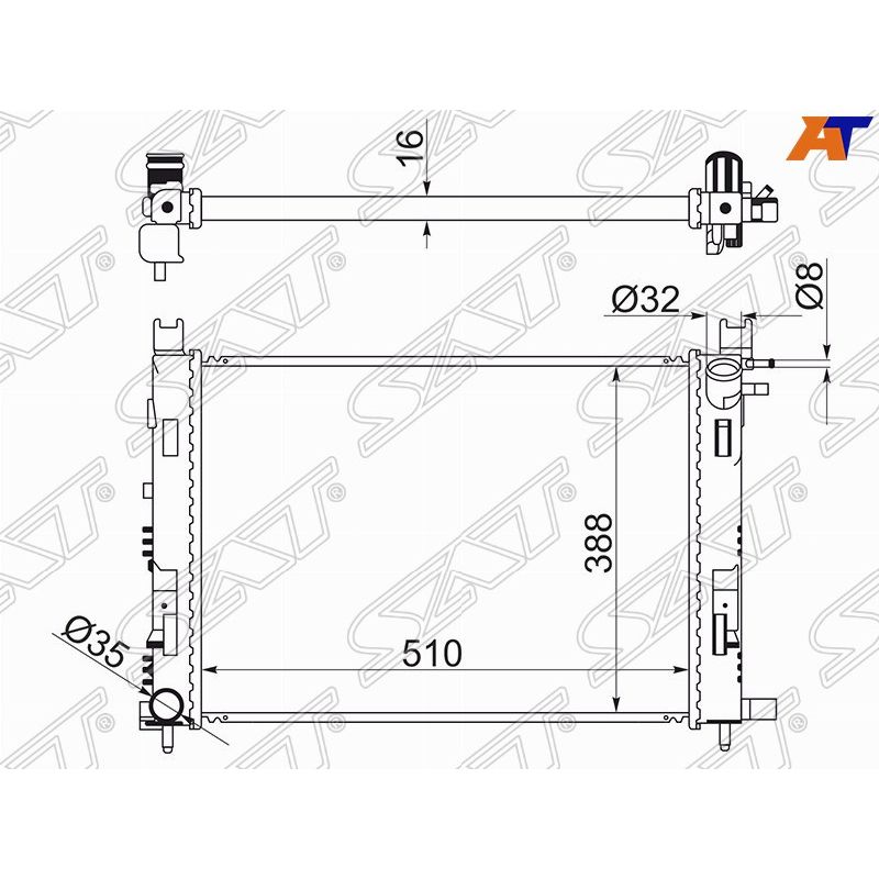 РадиаторохлаждениядляРеноКаптур2016-2021,RenaultKapturрадиаторохлажденияSATSG-RN0002-14-R,oem214105731R