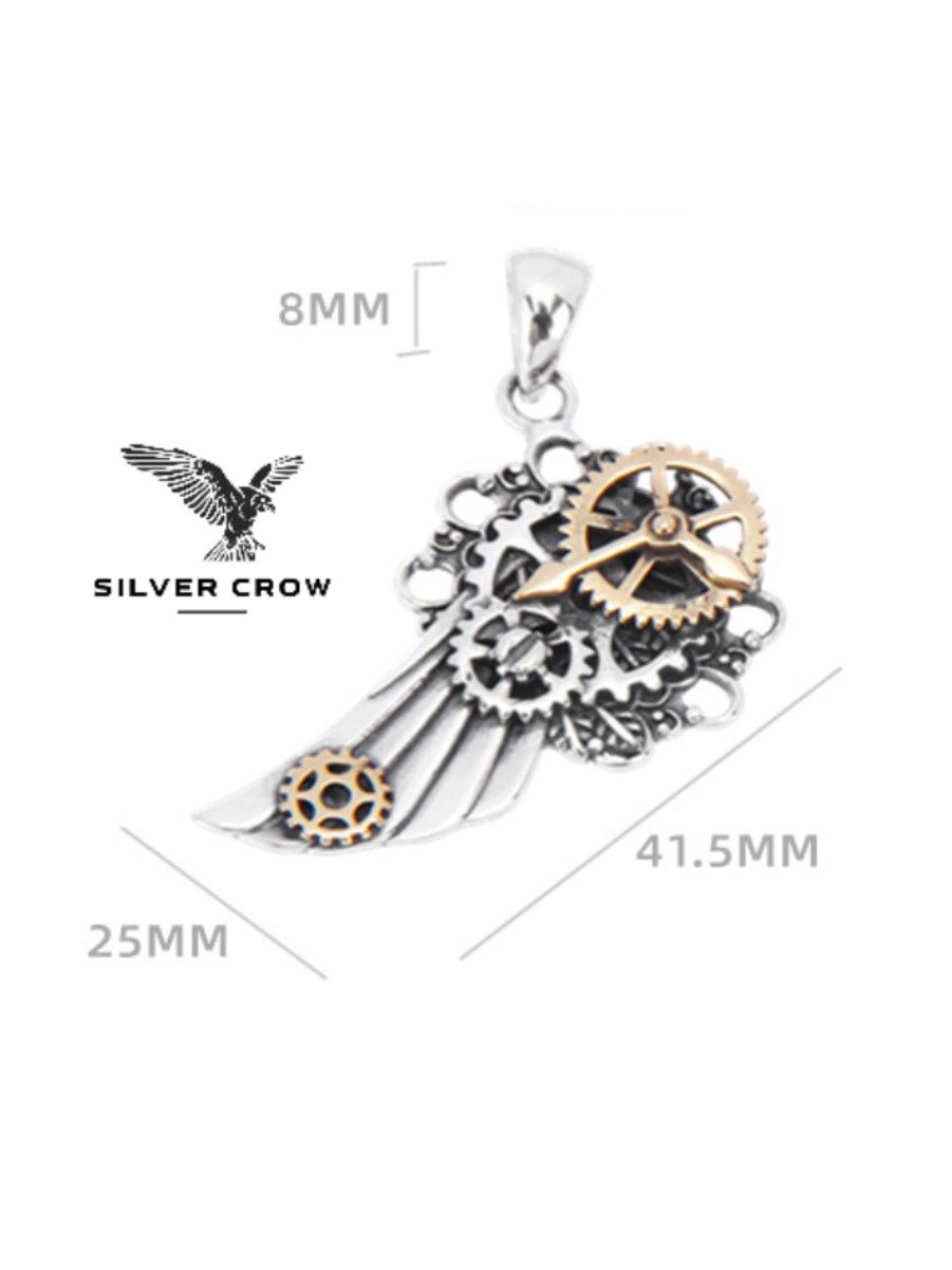 Мужской кулон Silver Crow Стимпанк Крыло Steampunk