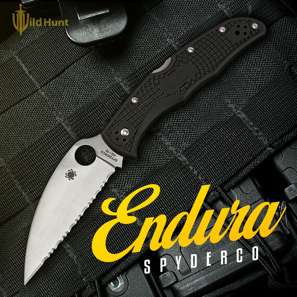 Туристический складной нож Spyderco Endura 4 Wharncliffe Serrated Black