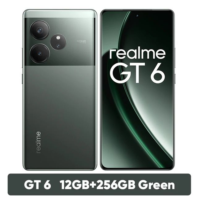 realmeСмартфонGT6Ростест(EAC)12/256ГБ,оливковый