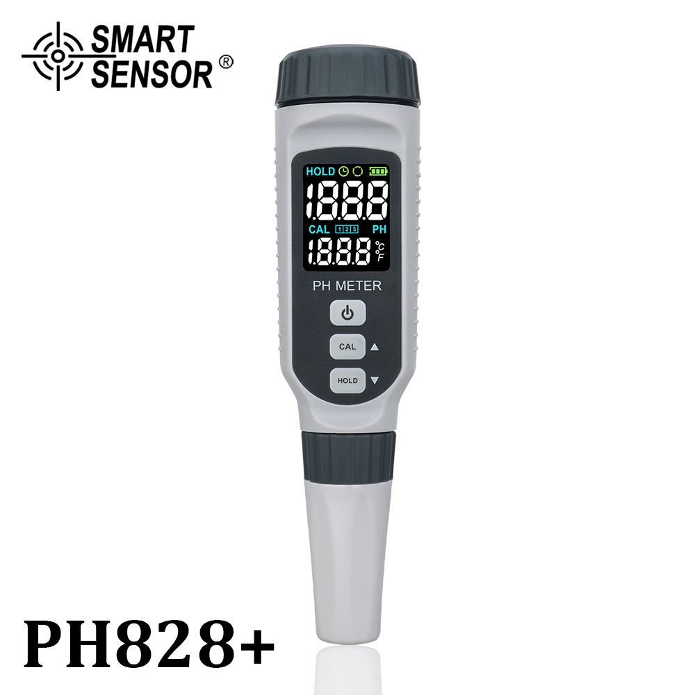 PH метр для воды цифровой Smart Sensor PH828+, набор для калибровки, Перезаряжаемый PH тестер