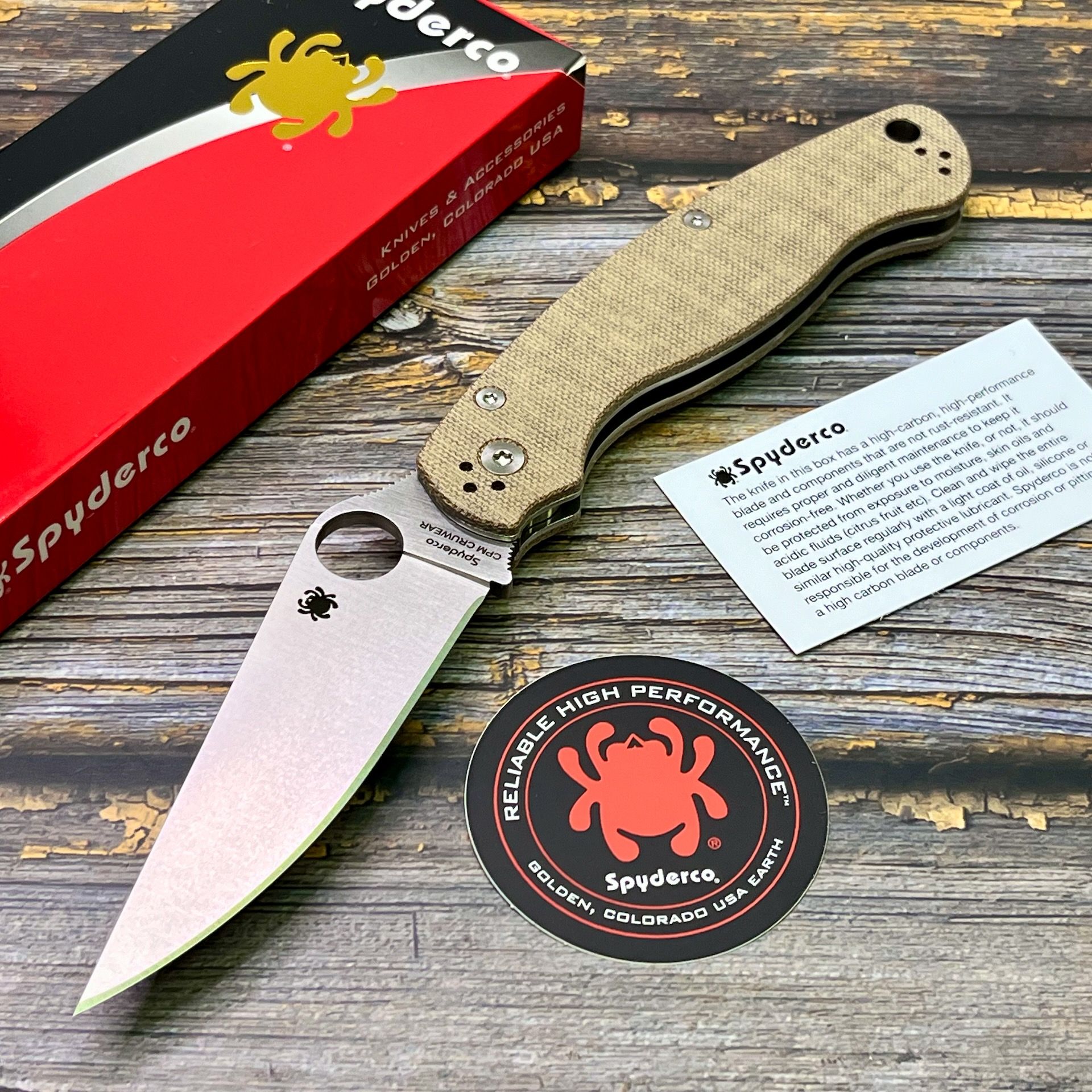 Нож складной Spyderco SC36MPCW2 Military 2, Brownn Canvas Micarta Handle