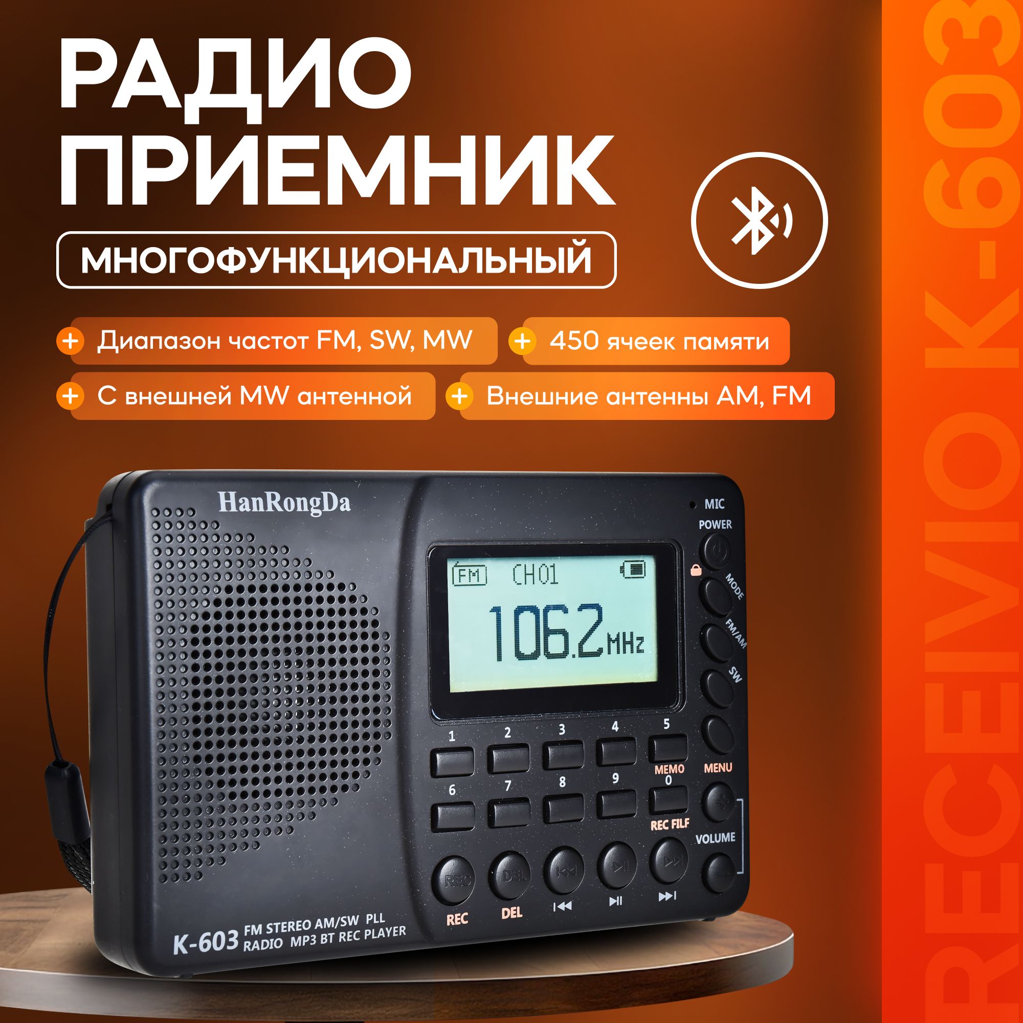 МногофункциональныйрадиоприемникReceivioK-603