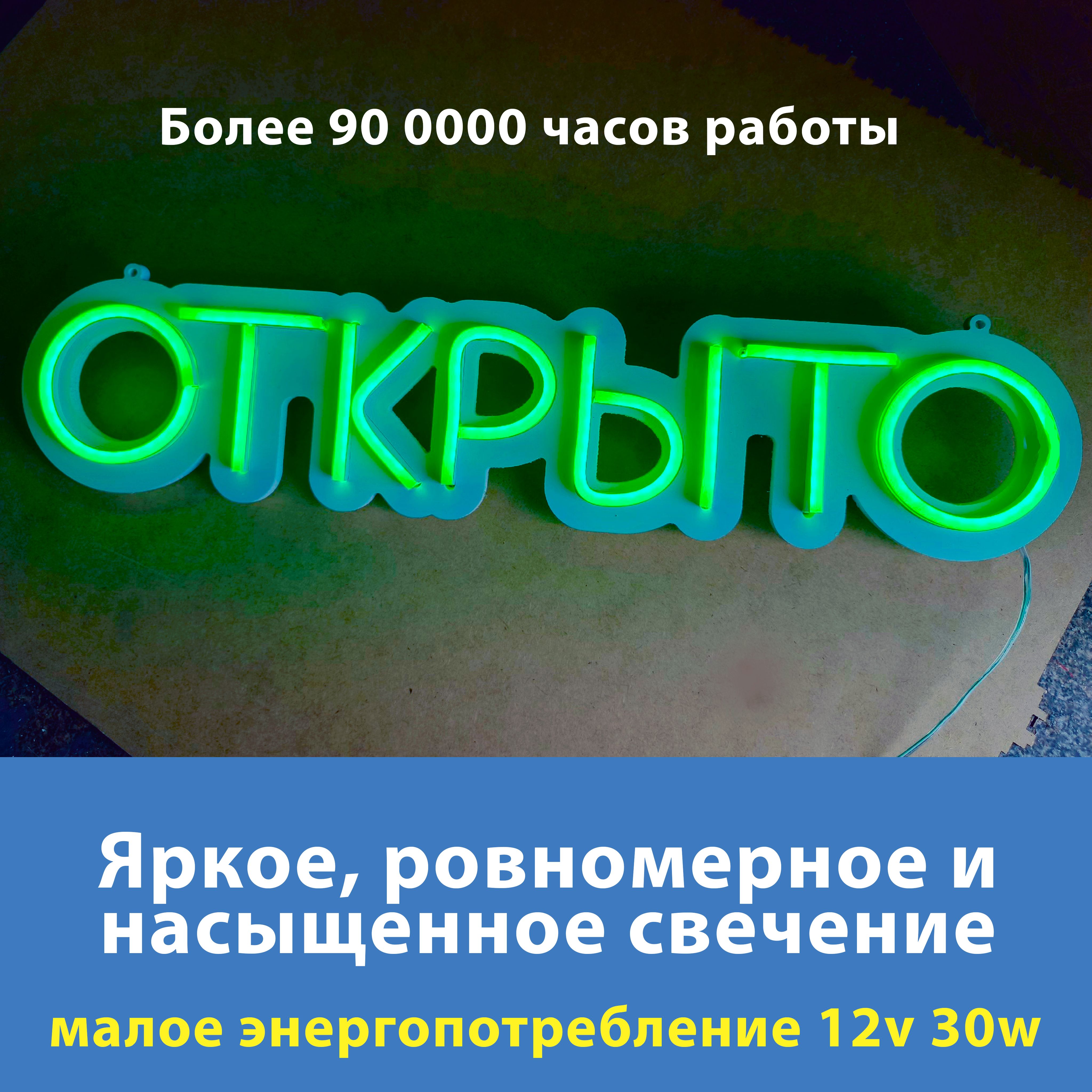 световая табличка "открыто"