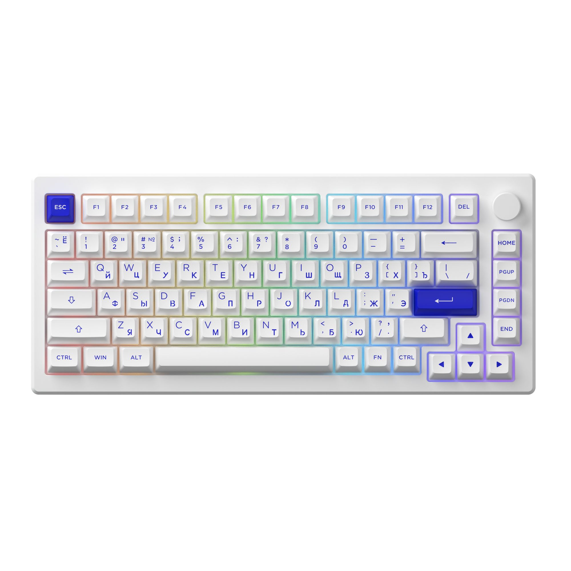 Механическая клавиатура AKKO MOD007B PC Blue&White 3 Modes RGB Hot Swap, V3 Piano Pro Switch, ASA profile keycap