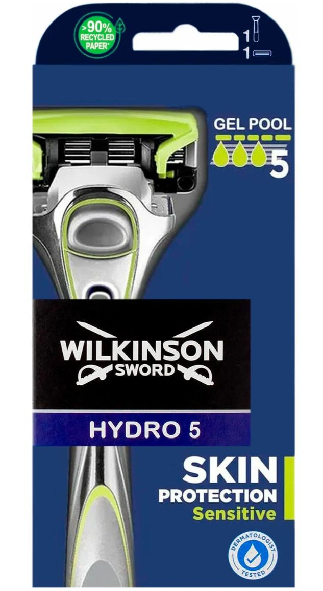 БритвенныйстанокмужскойWilkinsonSwordHydro5SkinProtectionSensitiveс1сменнойкассетой