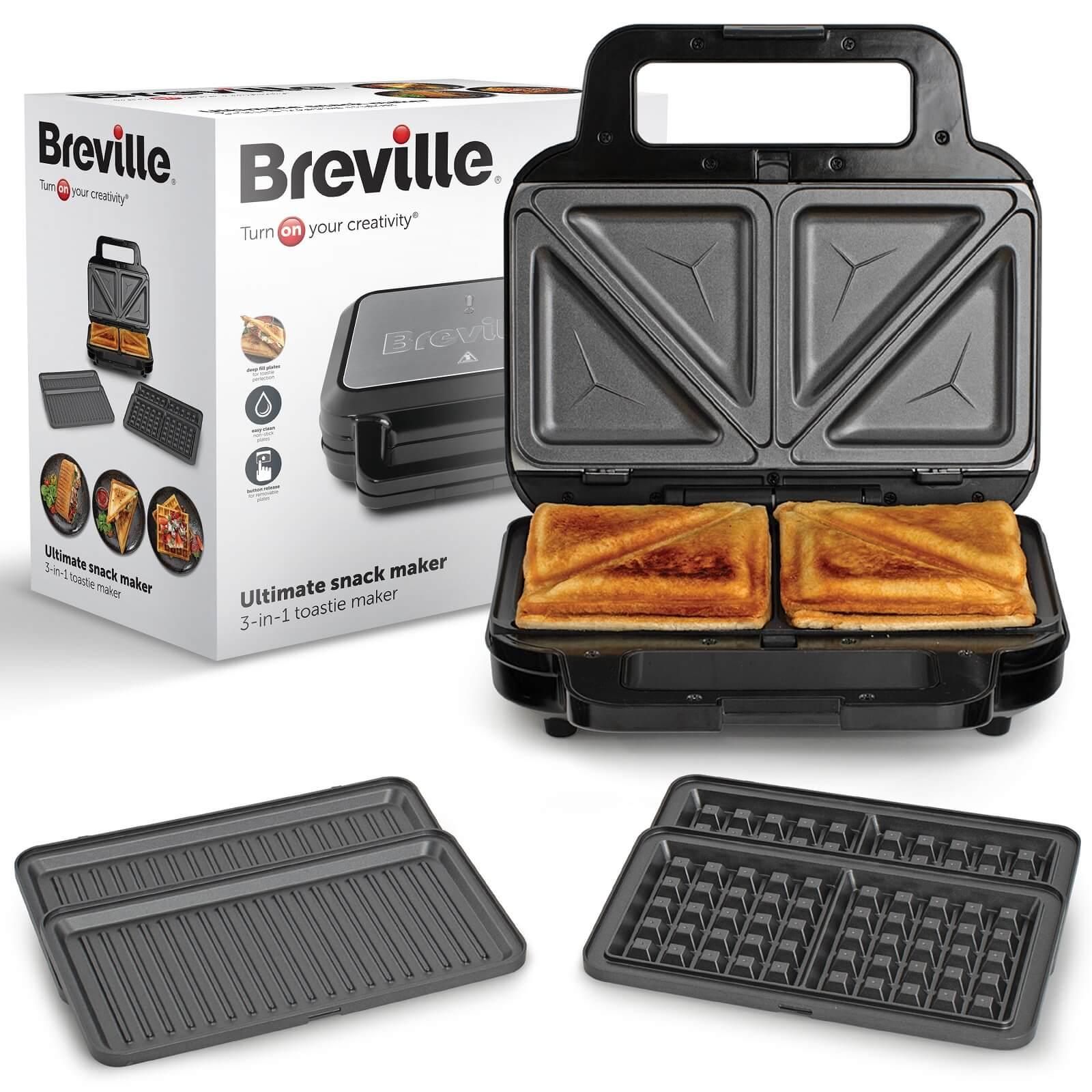 BrevilleБутербродницаVST098X3в1900Вт,черный,серебристый