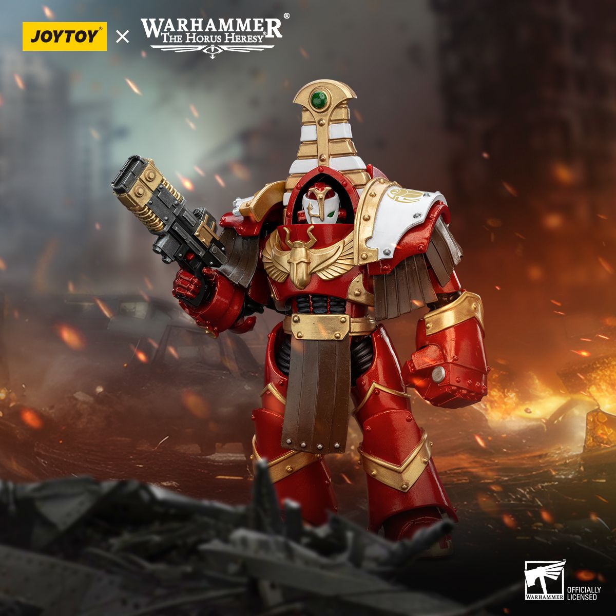 ПодвижнаяфигуркаJOYTOYWarhammerTheHorusHeresy1/18ActionFiguresThousandSonsSekhmetTerminatorCabalSekhmetVolkiteChargerAndPowerFist