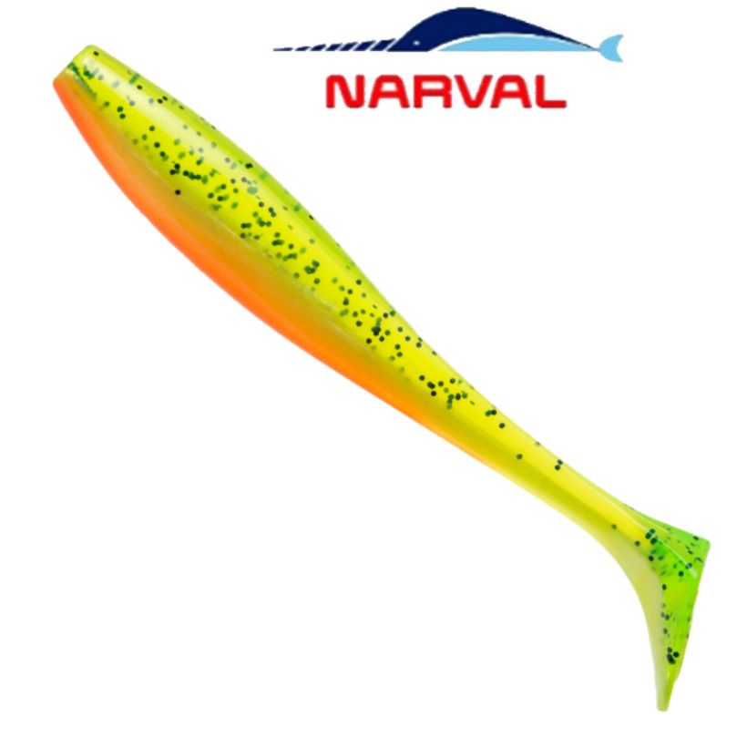 Приманка силиконовая Narval Choppy Tail 12cm цв. #015 Pepper Lemon / Виброхвост для джига на судака, щуку / Силикон Нарвал Чопи Тейл