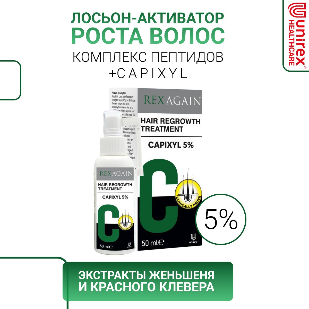 Капиксил лосьон - спрей для роста волос против выпадения CAPIXYL 5% Сыворотка масло для роста волос Средство от выпадения