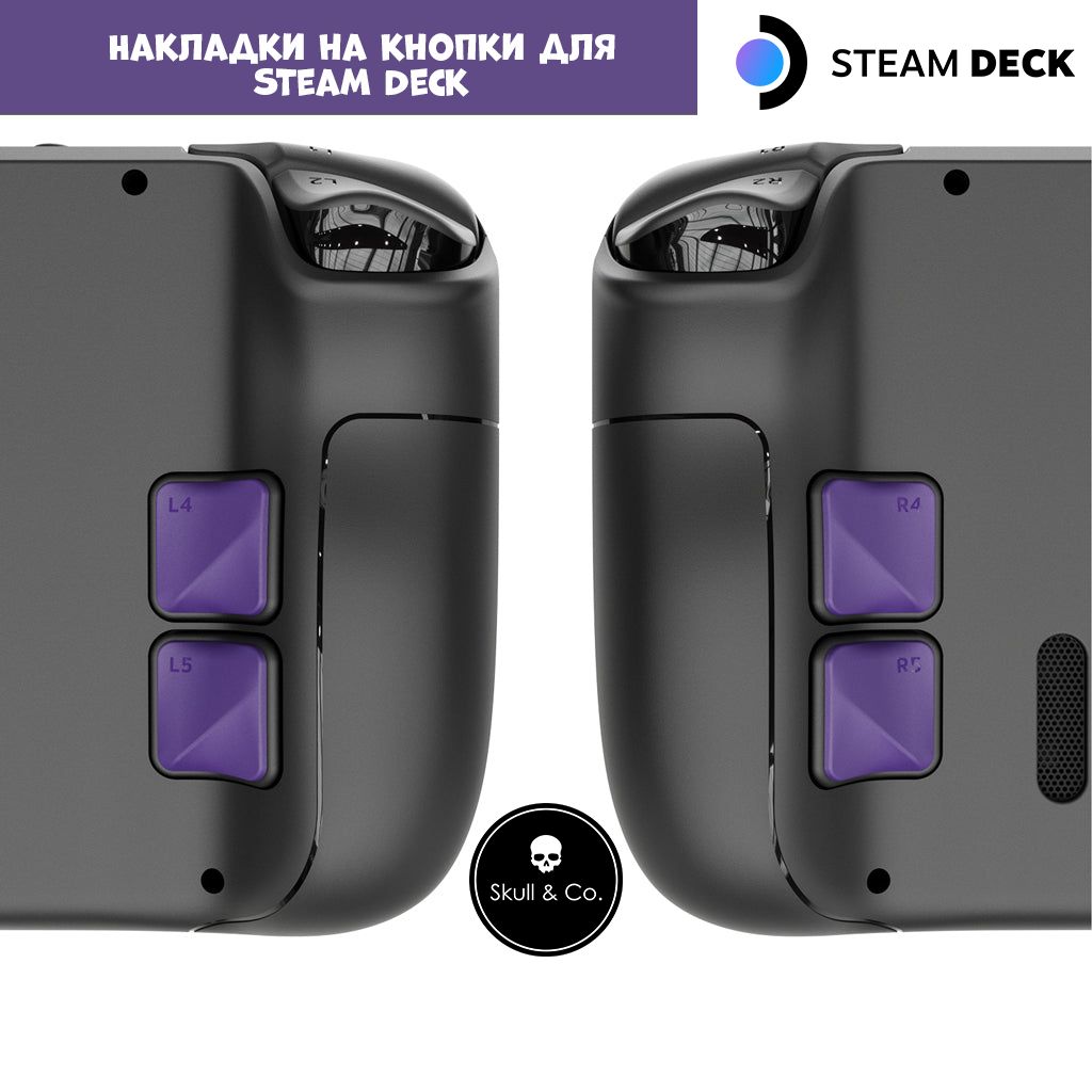 НакладкиназадниекнопкиSteamDeck/OLED,НабораксессуаровSkull&Co,фиолетовые