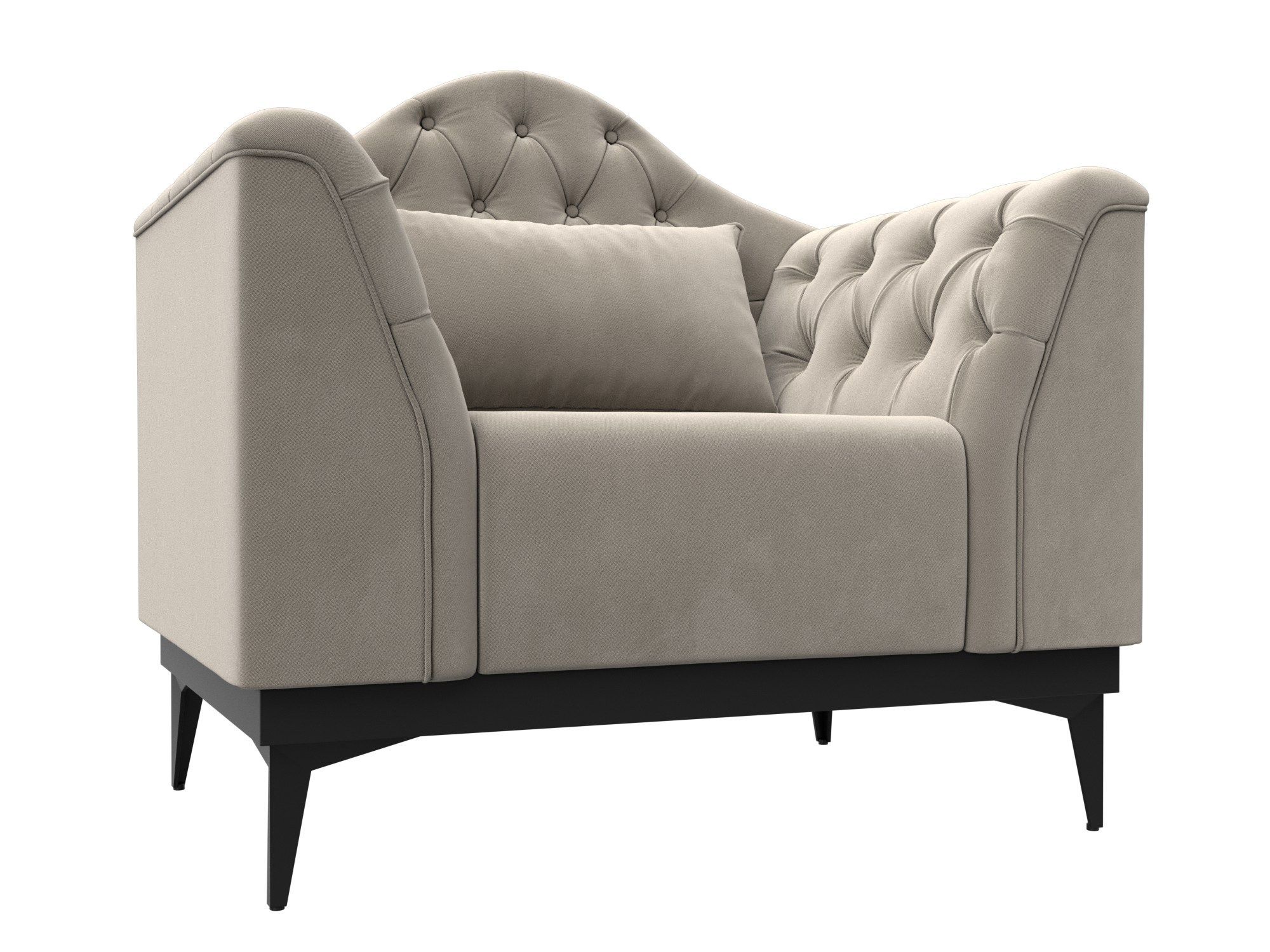 Кресло Флорида, микровельвет, механизм нераскладной, бежевый, 100x85x99см. Хит Диванов