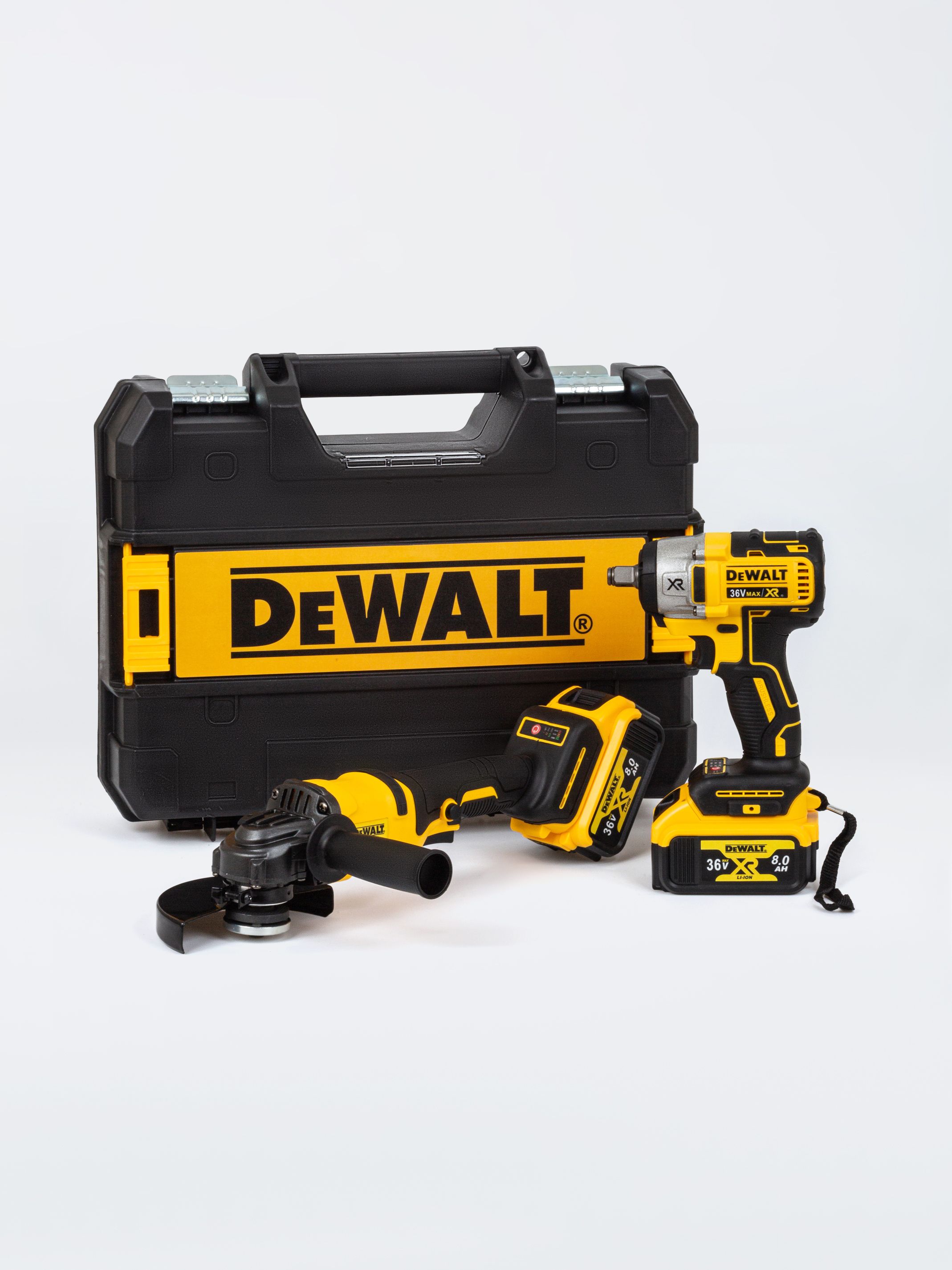 Аккумуляторный набор DeWalt 2в1 Гайковёрт Ударный 36v + Болгарка УШМ 125мм бесщеточная