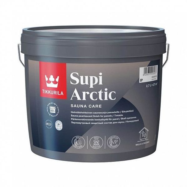 Tikkurila Supi Arctic 2,7л. перламутровый защитный состав для бань