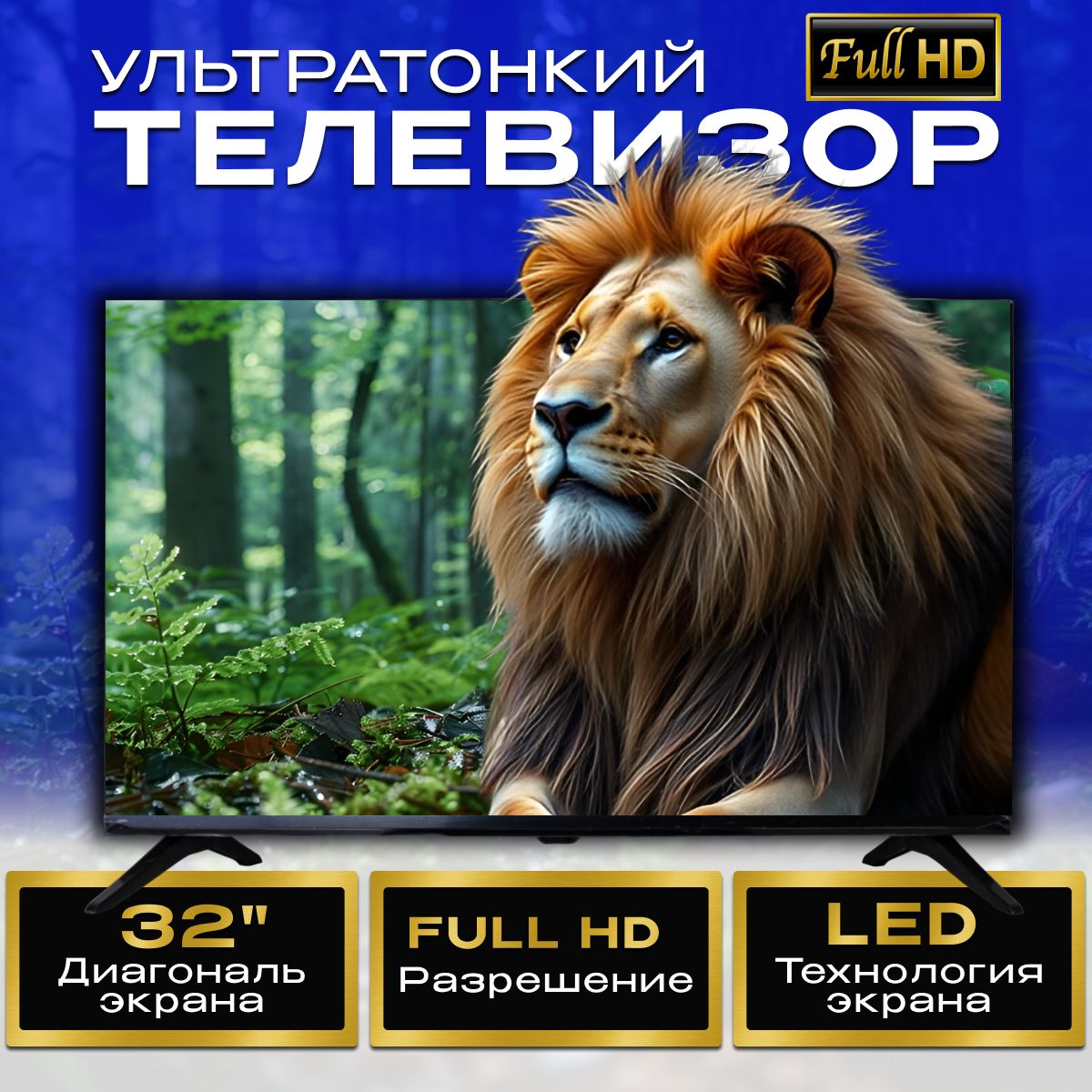 Quark Телевизор 32" Full HD, черный