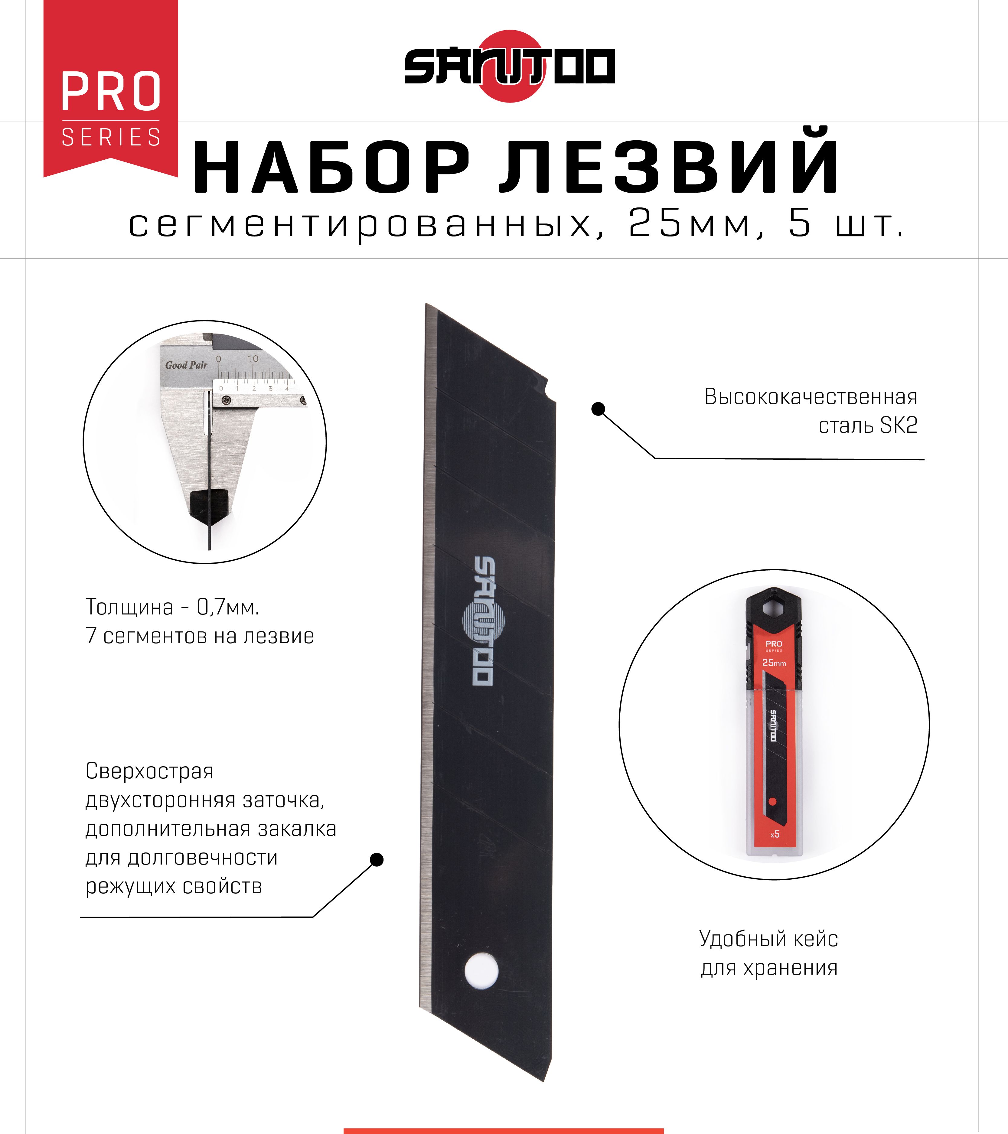 Набор сегментированных лезвий Sanitoo 3122, PRO 25мм, 5 шт