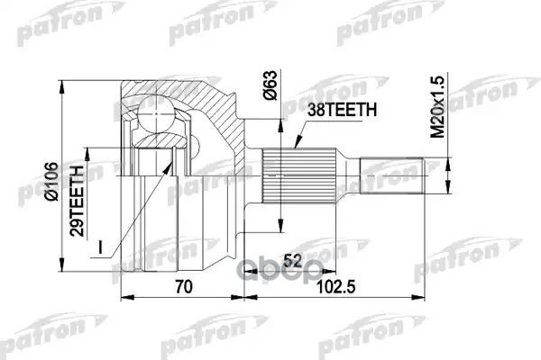 Шрус PATRON арт. PCV1033