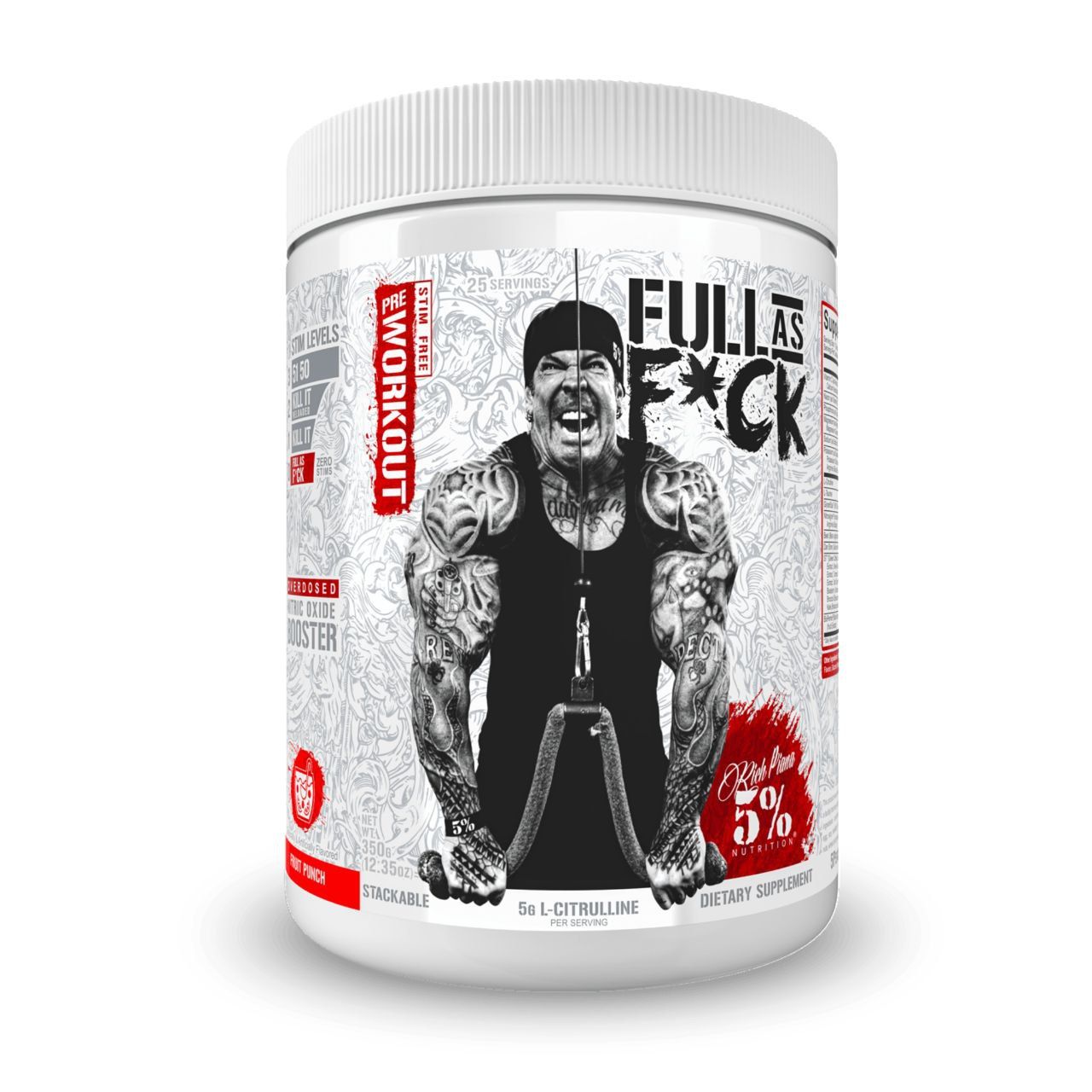 (5% Nutrition), Full Nitric, Oxide Booster&Non Stim Pre-Workout, 25 порций, Предтренировочный комплекс