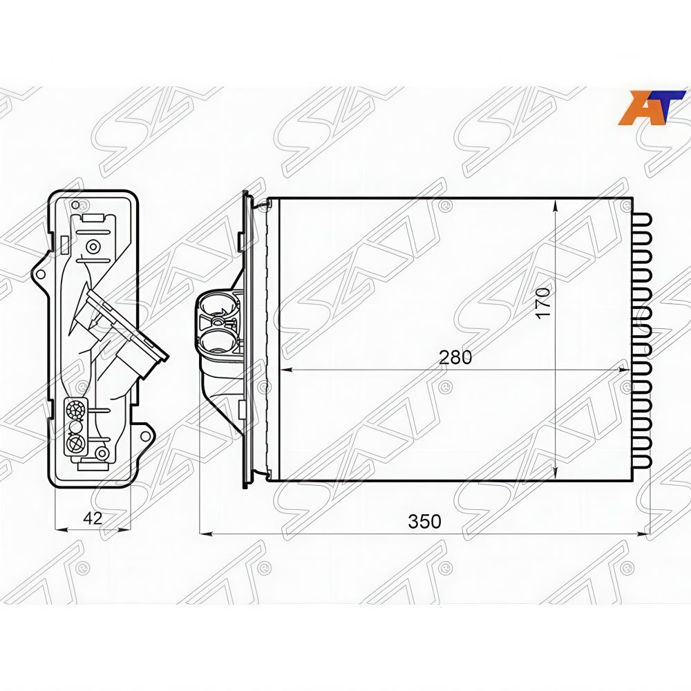 Радиатор отопителя салона, печки для Крайслер Вояджер 4 2000-2008, Chrysler Voyager 4 SAT ST-CR10-395-0