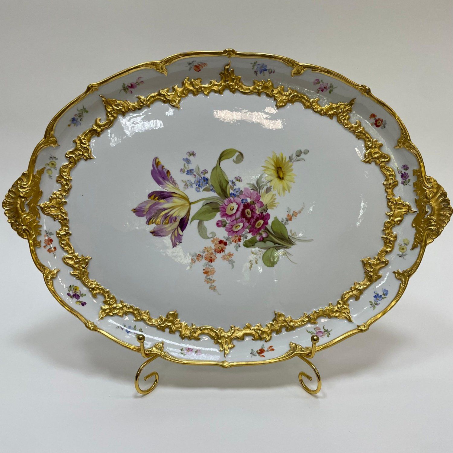 Большой овальный поднос Meissen 1900 гг No.8208