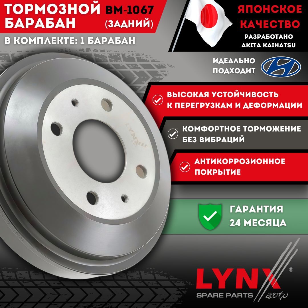 Тормозной Барабан Хендай Акцент Тагаз Hyundai Accent Tagaz BM-1067 OEM 5841125010