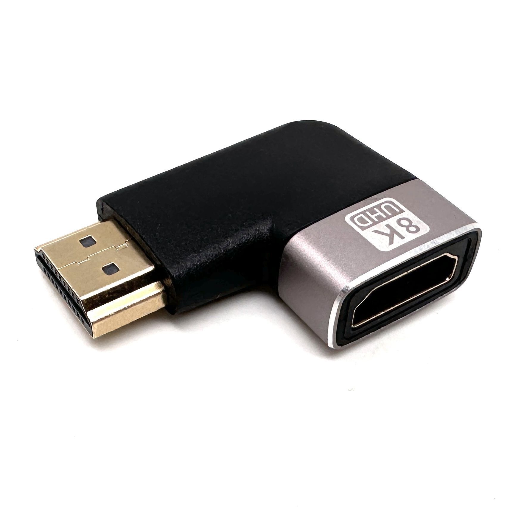 Переходник HDMI-HDMI 8K штекер-гнездо угловой, левый