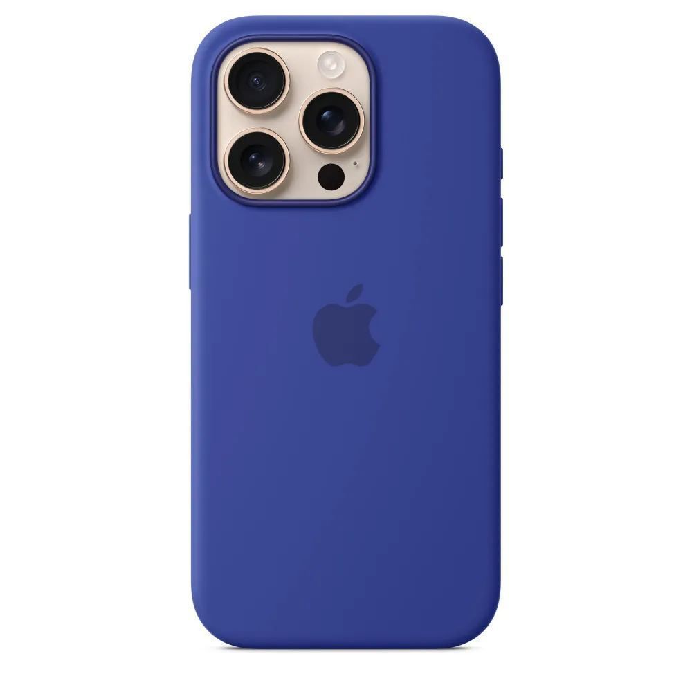 Чехол-накладкадляiPhone16ProMax/SiliconeCaseMagSafe/АнимациейNFC/Ultramarine+ЗащитноестеклоSPARTA