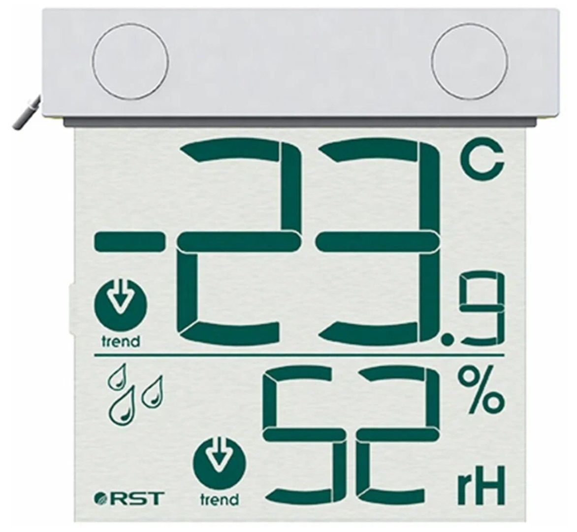 Термометр-гигрометр цифровой оконный на липучке RST 01278