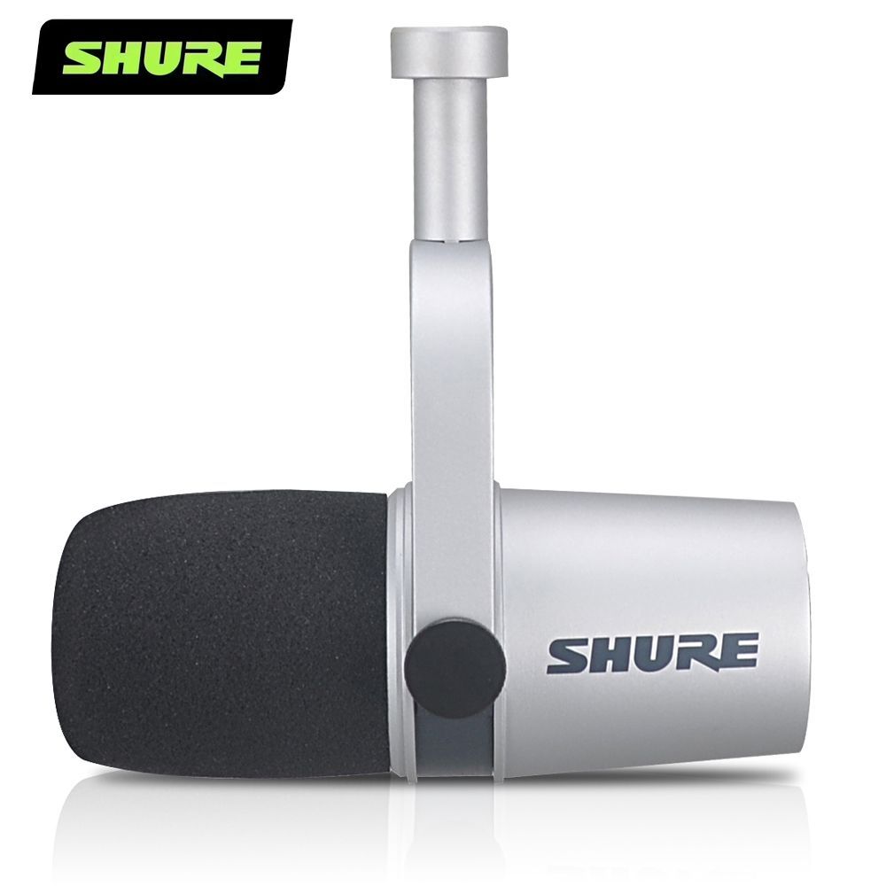 Shure Микрофон студийный MV7 Silver, серебристый