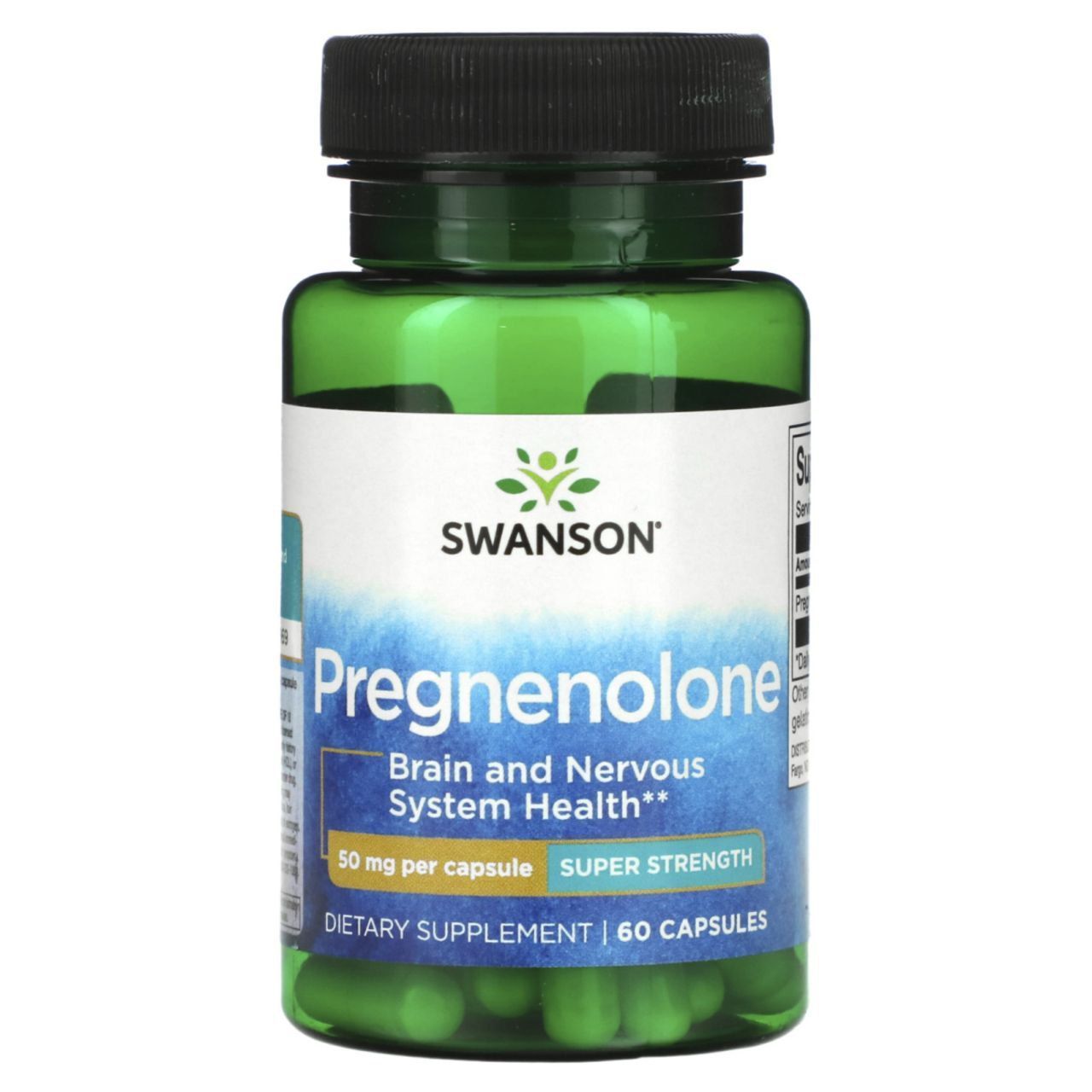 1 шт, Прегненолон; Swanson Pregnenolone 50 mg; Замедляет процессы старения, Улучшает память, Релаксант