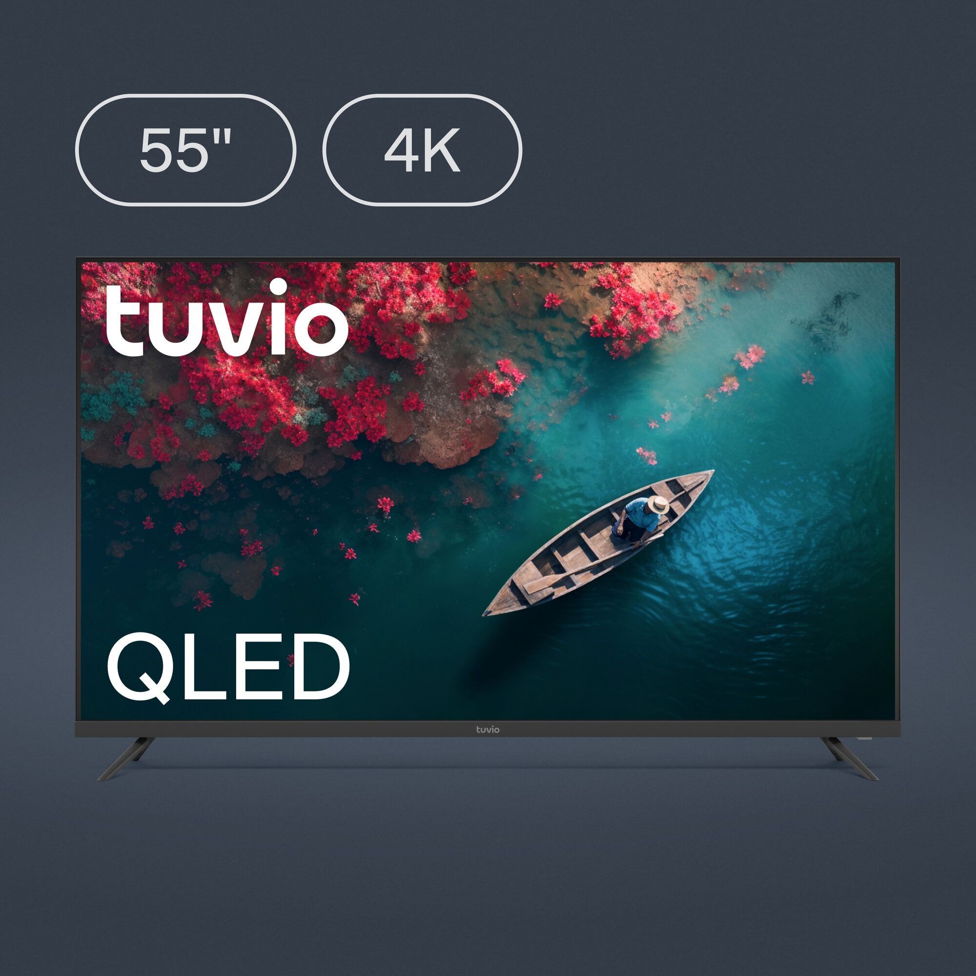 Tuvio Телевизор 55" 4K UHD, темно-серый