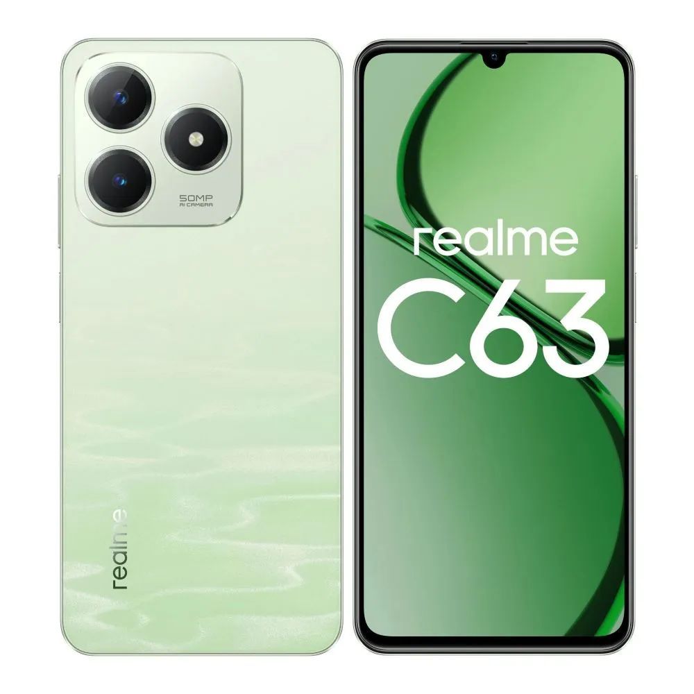 realmeСмартфонС638+256GreenРостест(EAC)8/256ГБ,зеленый