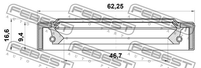 Сальник полуоси 46.7X62.25X9.4X16.6
