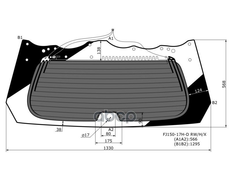 XYG Стекло заднее (Затемненное/ Обогрев) Toyota Land Cruiser Prado (J150) 09-24 / Lexus GX 09-23