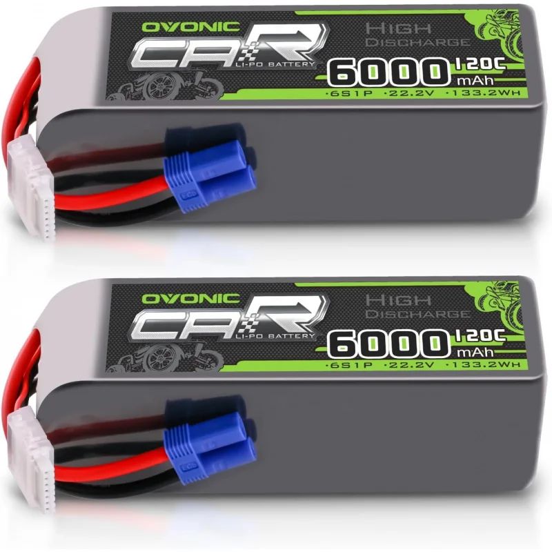 OVONIC 6S LiPo аккумулятор 6000 мАч 22,2 В 120C RC аккумулятор с разъемом EC5 (2 шт.)