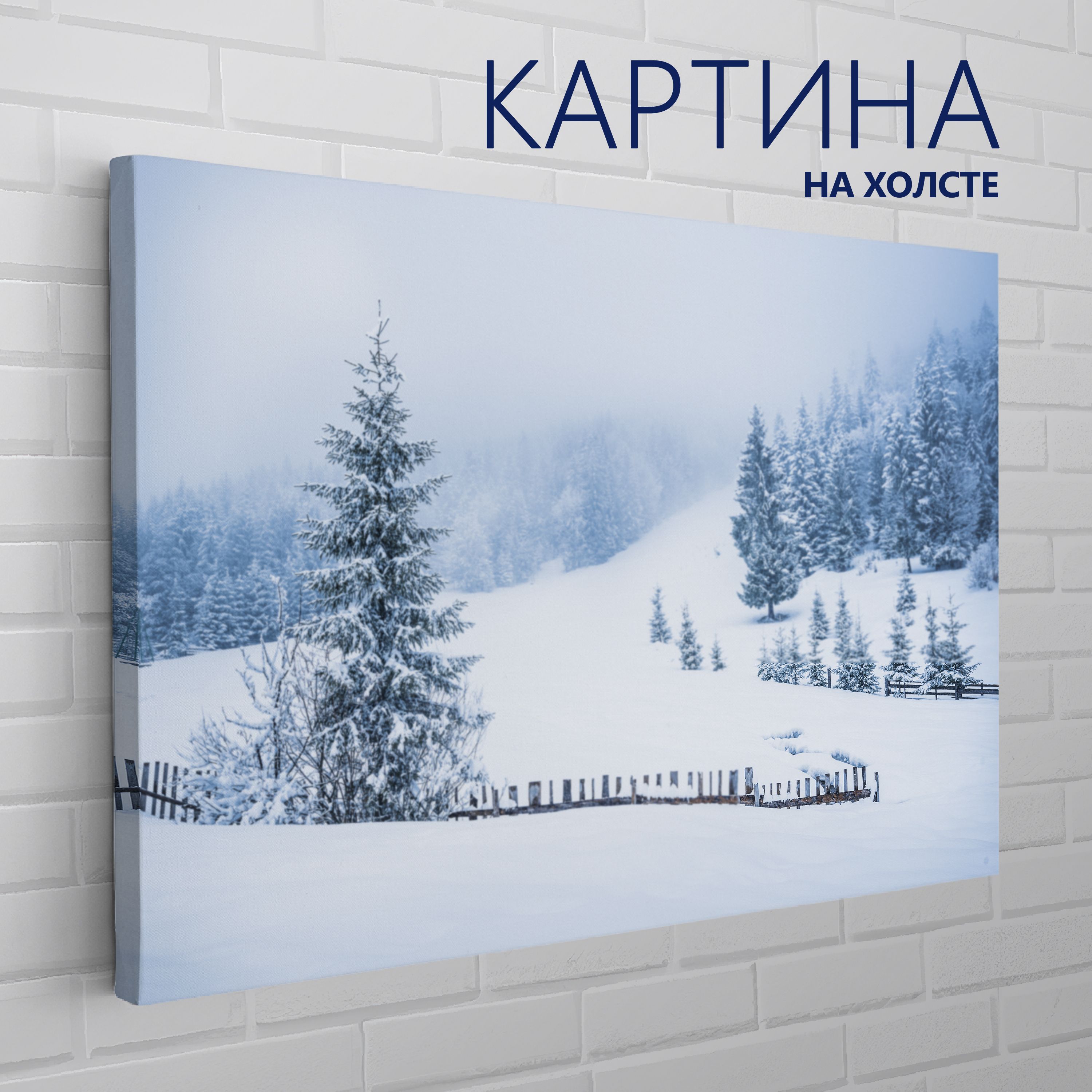 PRO Картины Картина "Зимний пейзаж. Лес", 70  х 50 см