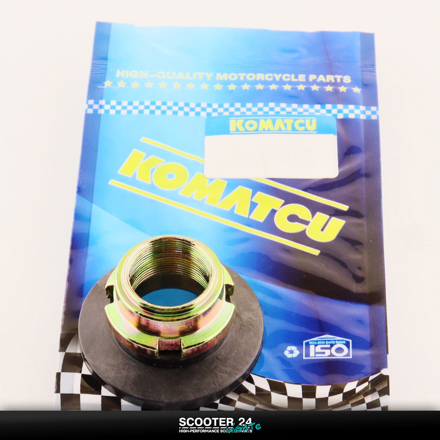 Гайка стопорная траверсы на мопед Alpha / Delta (Альфа / Дельта / Орион Омакс) 139FMB "KOMATCU" вилки