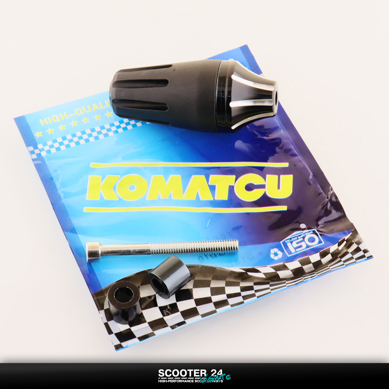 Отбойник двигателя / рамы защита для мотоцикла боковая (черный) "KOMATCU" слайдер для клетки