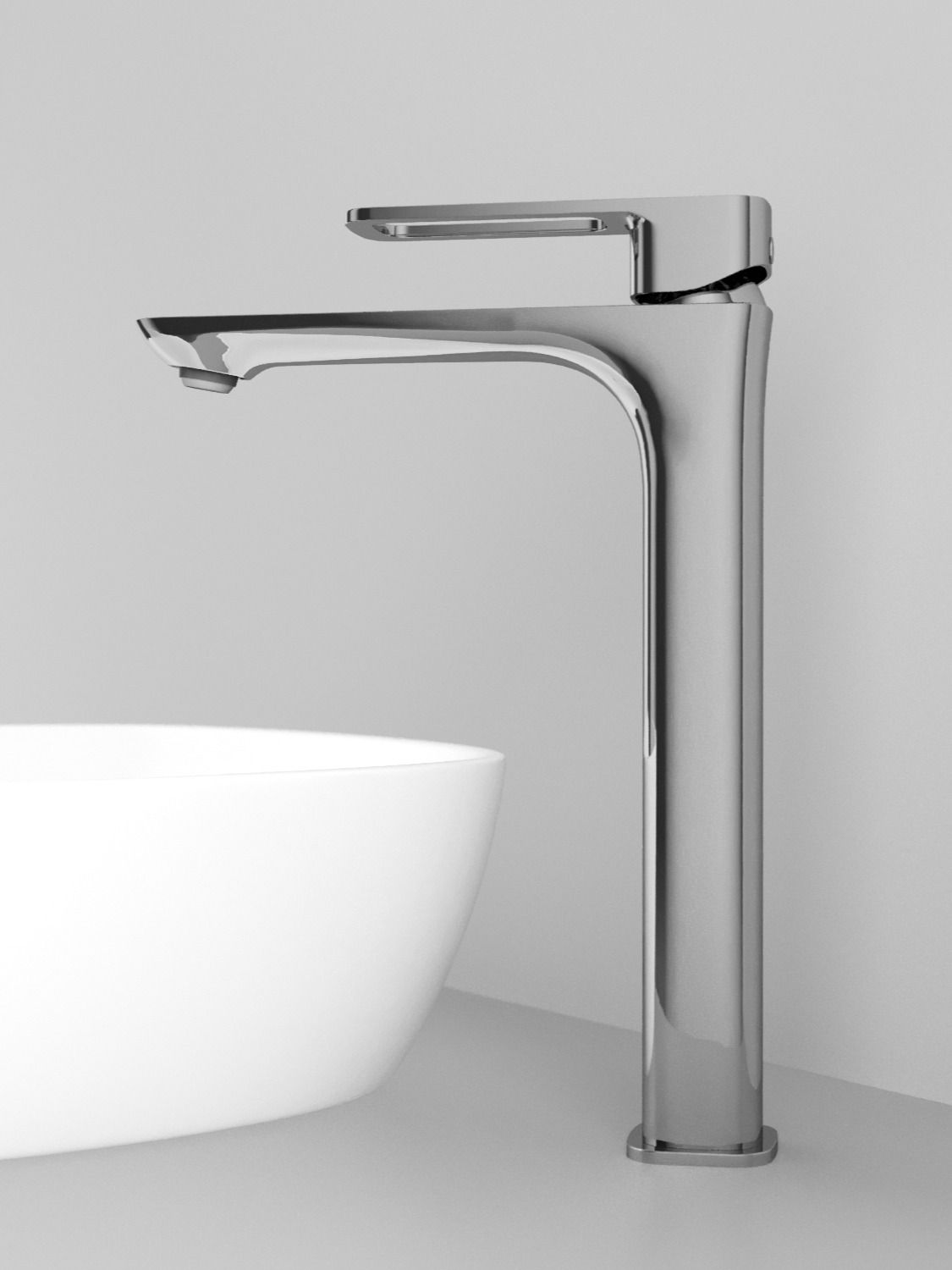 Фото товара на маркетплейсе ozon Высокий смеситель для накладной раковины, латунь, хром, IDDIS, Slide, SLISB01i01