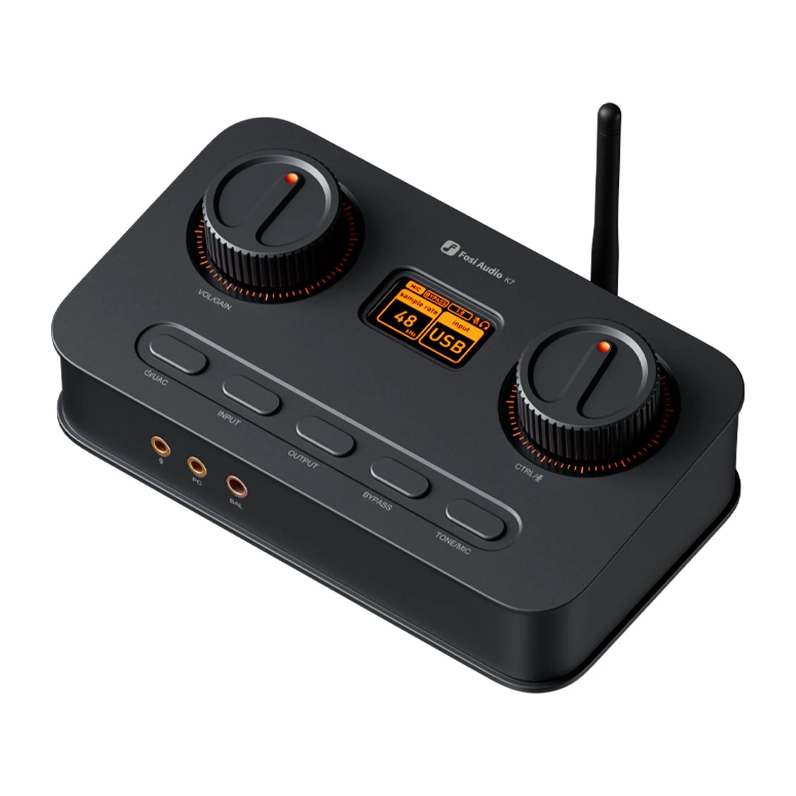 FosiAudioK7HiFiЦАПиусилительдлянаушников,AKM4493ESQ,PCM384кГц/32битиDSD256,микрофонныйвходUSBаудиодляигр