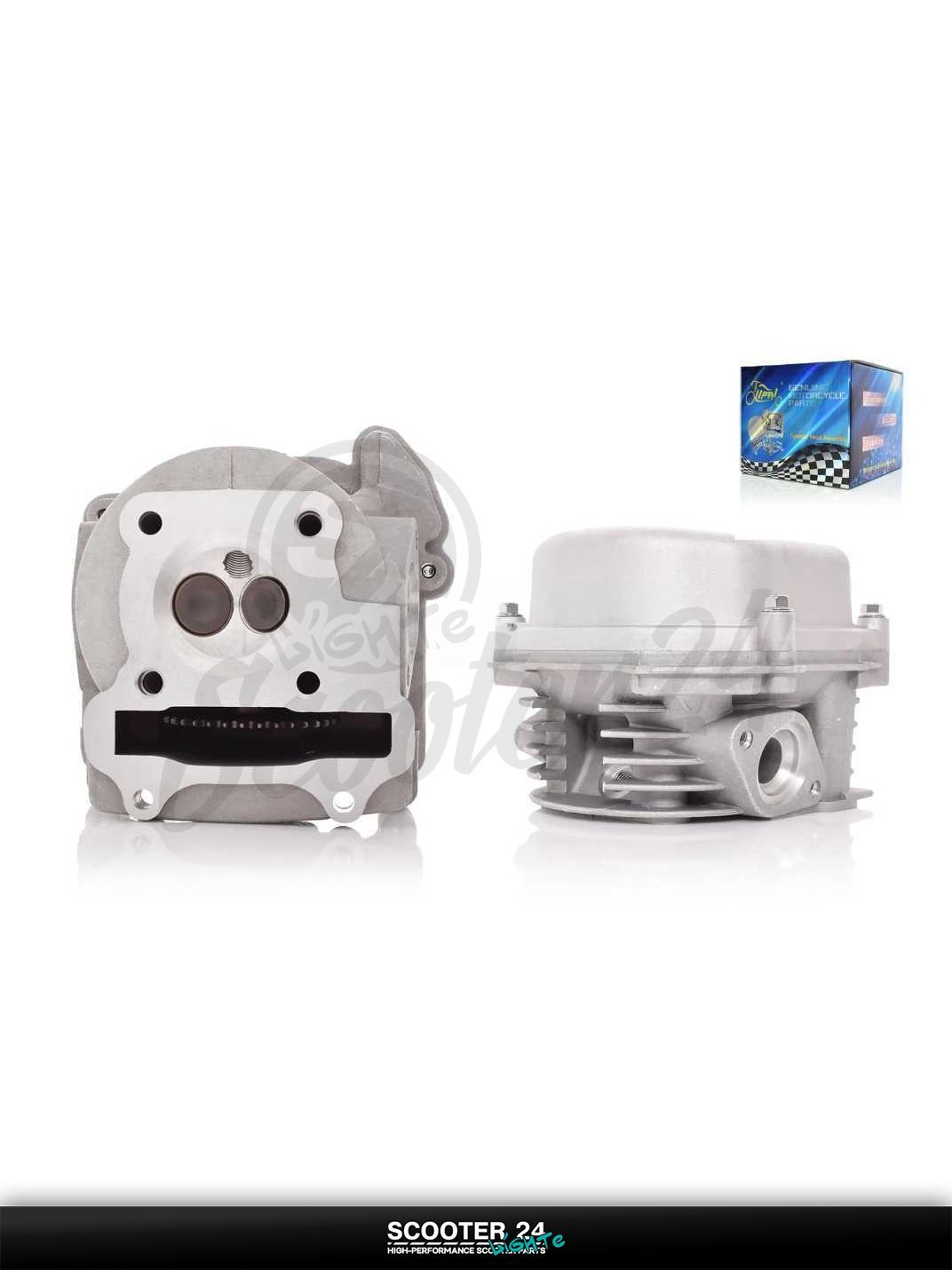 Головка цилиндра на китайский скутер 139QMB GY6 80 кубов D47, d16/18 в сборе "LIPAI"