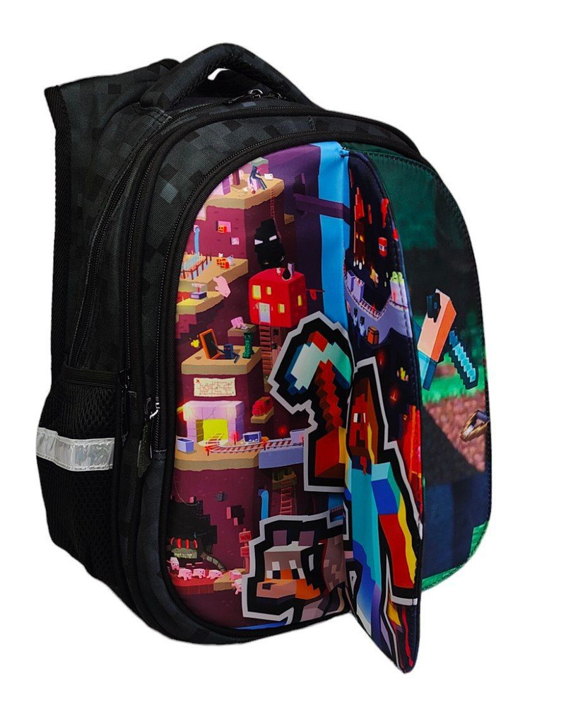 Рюкзак Minecraft Майнкрафт со сменными картинками, школьный ранец с ...