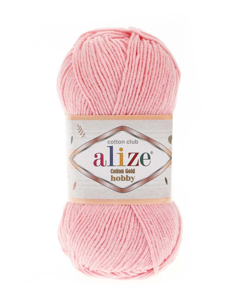 Коттон голд хобби (Cotton gold hobby) пряжа Alize 55%хлопок 45%акрил 50г/165м (518 розовый)  #1