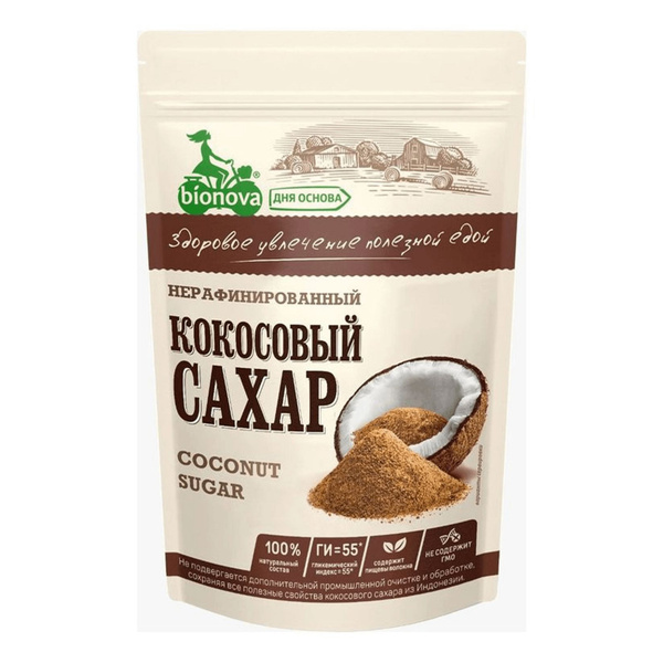Характеристики Bionova Сахар Кокосовый Песок 200г. 1шт. подробное ...
