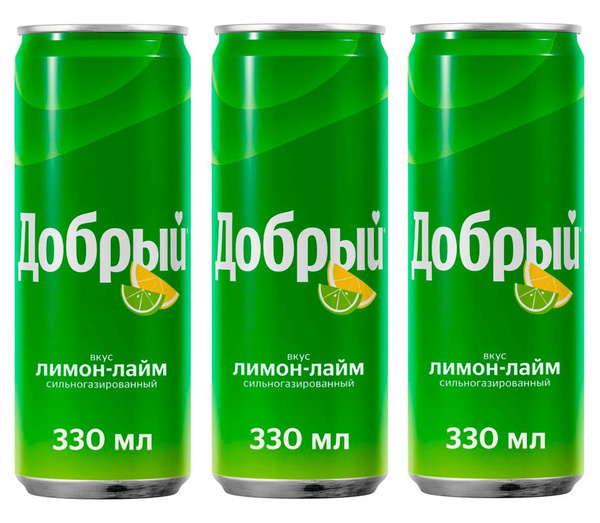 Газированный напиток Добрый лимон-лайм, 3 шт по 330 мл - купить с ...