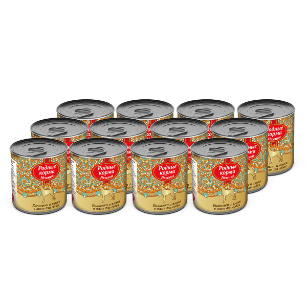 Консервы РОДНЫЕ КОРМА 240 г нежные калтыки и языки в желе для собак (12 ...