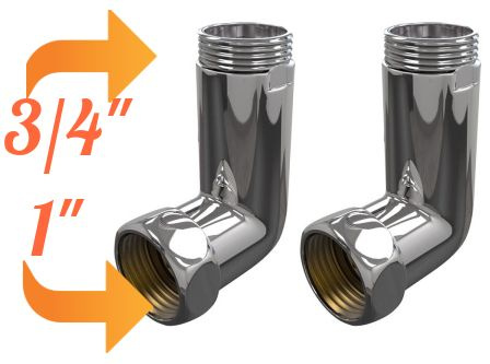 Соединение для полотенцесушителя угловое 1" (вн) х 3/4" (нар), ПАРА ...