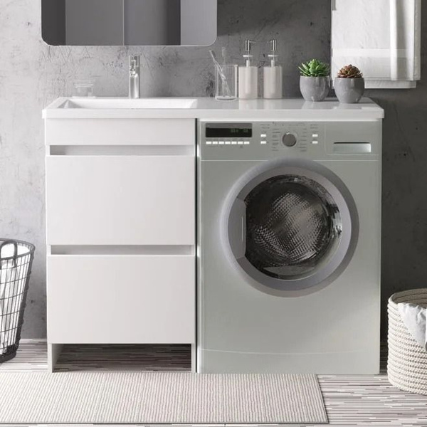 Тумба с раковиной Orange Sistema 110 L с ящиками, под стиральную машину ...