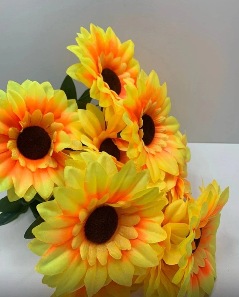 Подсолнухи искусственные желтые купить по выгодной цене в интернет ...
